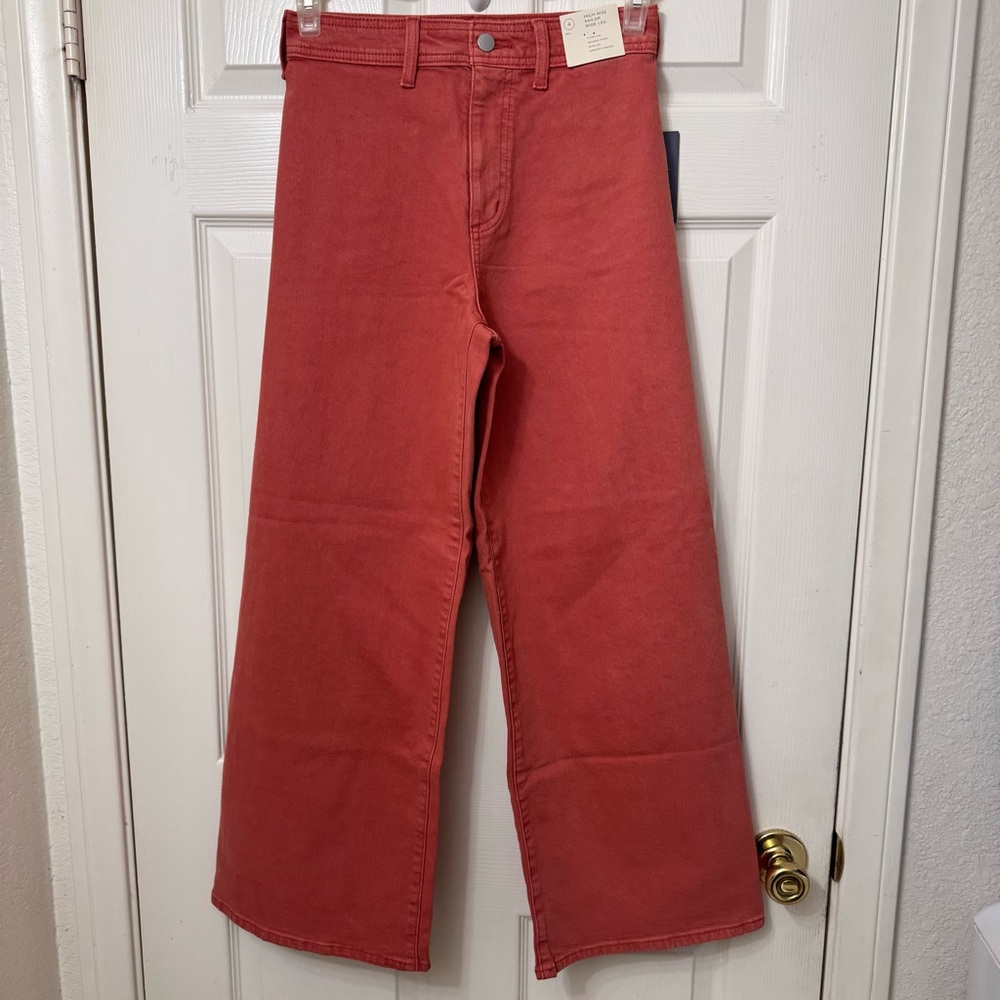 Universal Thread Sailor Wide-Leg Jeans Women’s Size 4 Faded Coral-Red High-Rise